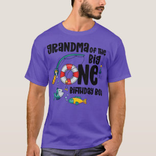 Grandma Big One 1YearOld Boy Fishing Birthday T-Shirt