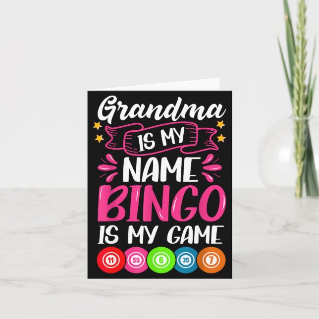 Grandma Bingo Player Funny Bingo Quote Design  Card (Front)