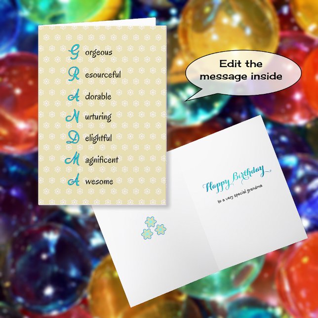 Grandma birthday appreciation text card (Creator Uploaded)