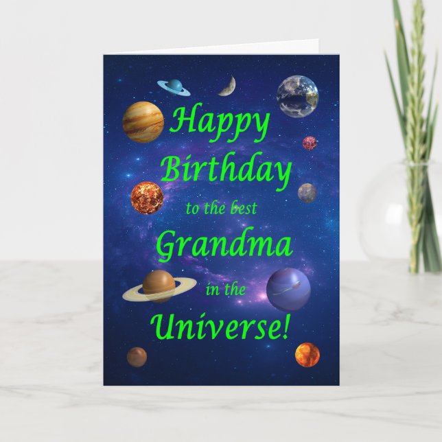 Grandma Birthday Best in the Universe  Card (Front)