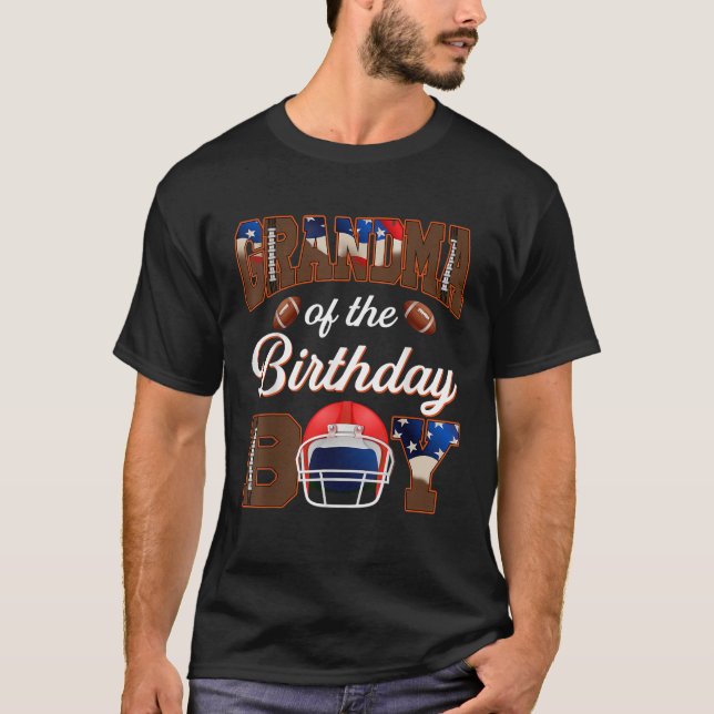 Grandma Birthday Boy Football Family Matching Part T-Shirt (Front)