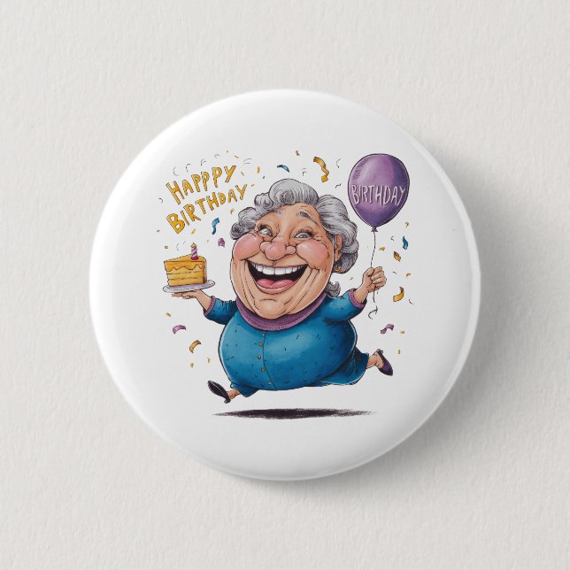 Grandma Birthday Celebration 6 Cm Round Badge (Front)