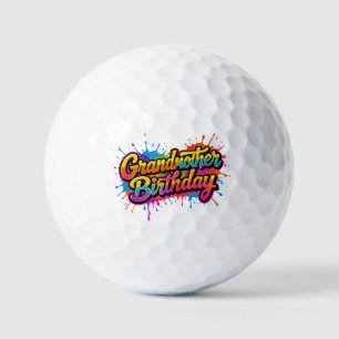Grandma Birthday Colourful Paint Splash Design Golf Balls