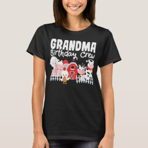 Grandma Birthday Crew Farm Animals Birthday Party T-Shirt