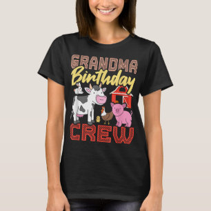Grandma Birthday Crew Farm Animals Birthday Party  T-Shirt