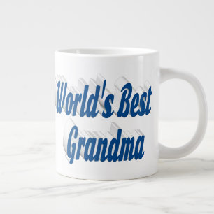 Grandma blue half typography Mothers Day Large Coffee Mug