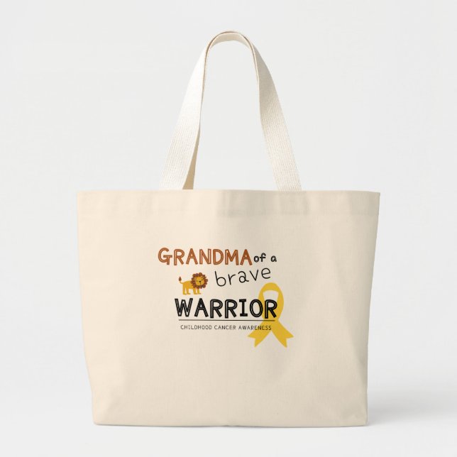grandma brave warrior cancer lion Tote Bag (Front)