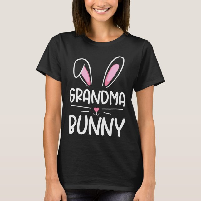 Grandma Bunny Happy Easter Day Men Women Matching  T-Shirt (Front)