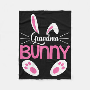 Grandma Bunny Rabbit Grandmother Happy Easter Egg  Fleece Blanket