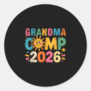 Grandma camp 2026 family vacation summer camping classic round sticker