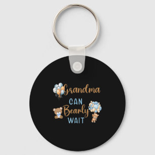 Grandma Can Bearly Wait Gender Neutral Baby Shower Key Ring