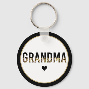 Grandma Cheetah Leopard Print Grandmother Gift Key Ring