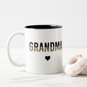 Grandma Cheetah Leopard Print Grandmother Gift Two-Tone Coffee Mug