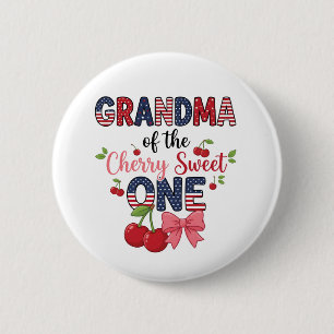 Grandma Cherry Sweet One Cute Birthday Family 6 Cm Round Badge