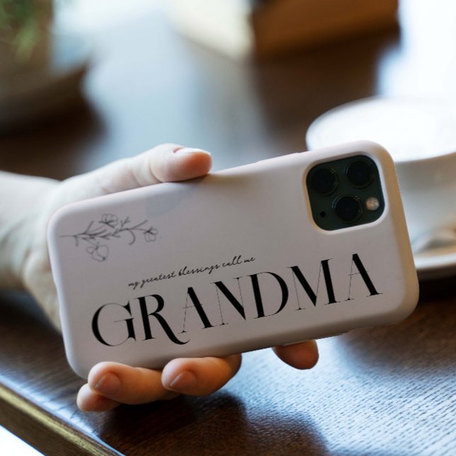 Grandma | Chic Boho Lettering & Floral Case-Mate iPhone Case (Creator Uploaded)