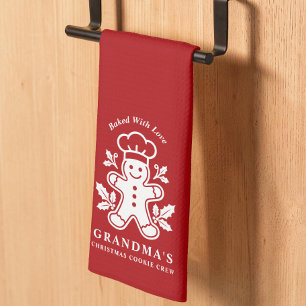 Grandma Christmas Cookie Crew Holiday Baking Tea Towel
