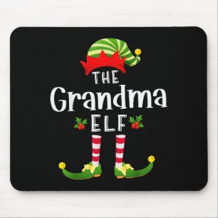 Grandma Christmas Elf Matching Pajama X-mas Party  Mouse Pad