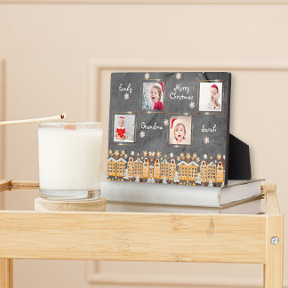 Grandma Christmas Ginger Cookie Photo Grid Collage Plaque