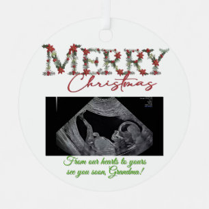 Grandma Christmas Ornament With a Baby Sonogram 