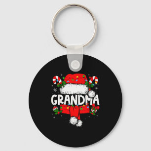 Grandma Christmas Pajama Santa Claus Family Matchi Key Ring