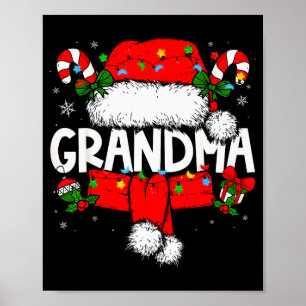 Grandma Christmas Pajama Santa Claus Family Matchi Poster