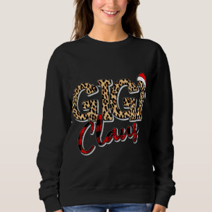 Grandma Christmas Santa Hat Gigi Claus Leopard Buf Sweatshirt