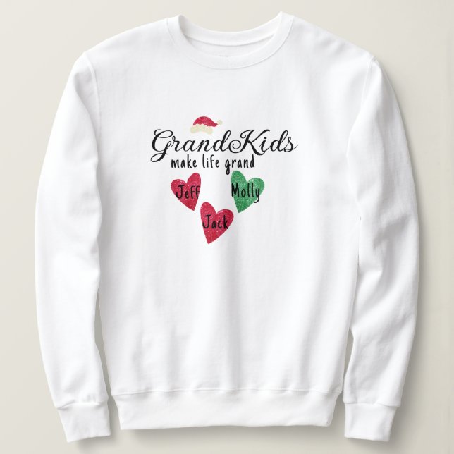 Grandma Christmas Sweatshirt - Custom Names Gift (Design Front)