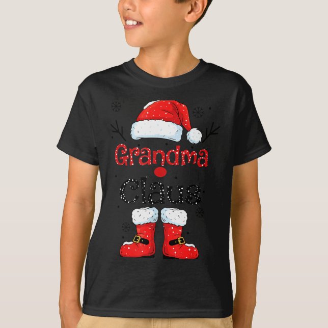 Grandma Claus Christmas Costume Pajama Family Matc T-Shirt (Front)