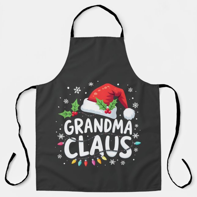 Grandma Claus Christmas Family Union Outfit  Apron (Front)