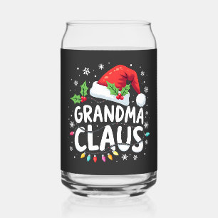 Grandma Claus Christmas Family Union Outfit  Can Glass