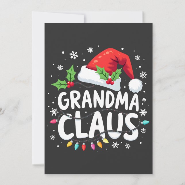 Grandma Claus Christmas Family Union Outfit  Invitation (Front)