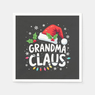 Grandma Claus Christmas Family Union Outfit  Napkin