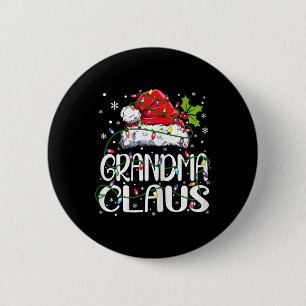 Grandma Claus Christmas Lights Pajama Family Match 6 Cm Round Badge