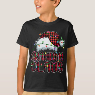 Grandma Claus Christmas Lights Pajama Family Match T-Shirt
