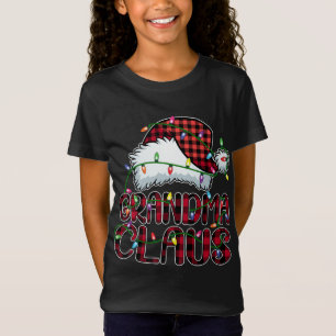 Grandma Claus Christmas Lights Pajama Family Match T-Shirt