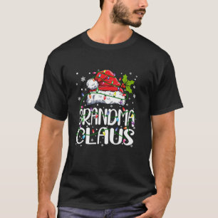 Grandma Claus Christmas Lights Pajama Family Match T-Shirt