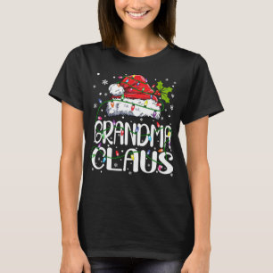 Grandma Claus Christmas Lights Pajama Family Match T-Shirt