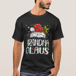 Grandma Claus Christmas Lights Pajama Family Match T-Shirt