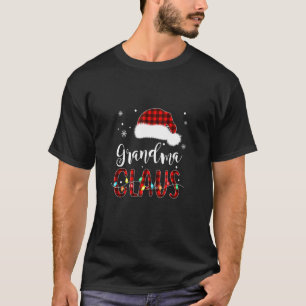 Grandma Claus Christmas Red Buffalo Plaid Santa Pa T-Shirt