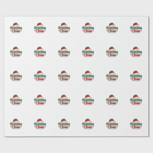 Grandma Claus Christmas Santa Hat Wrapping Paper