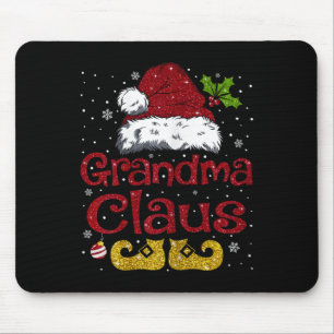 Grandma Claus Matching Family Christmas Santa Hat  Mouse Pad