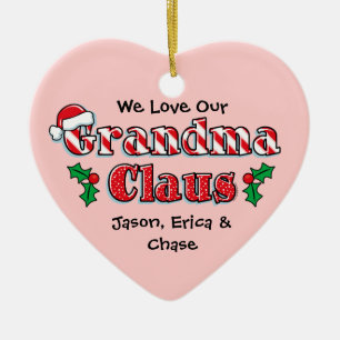Grandma Claus Personalised Ornament