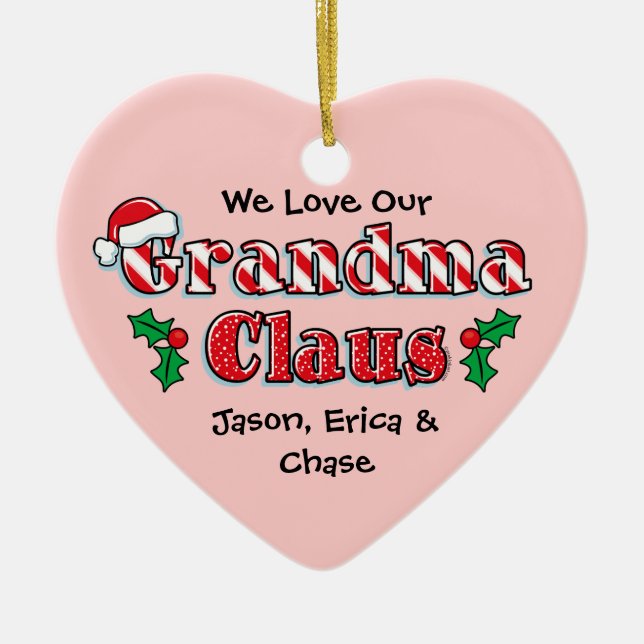 Grandma Claus Personalised Ornament (Front)