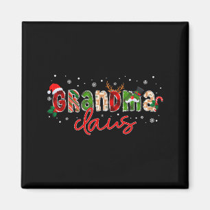 Grandma Claus Santa Claus Family Matching Christma Magnet
