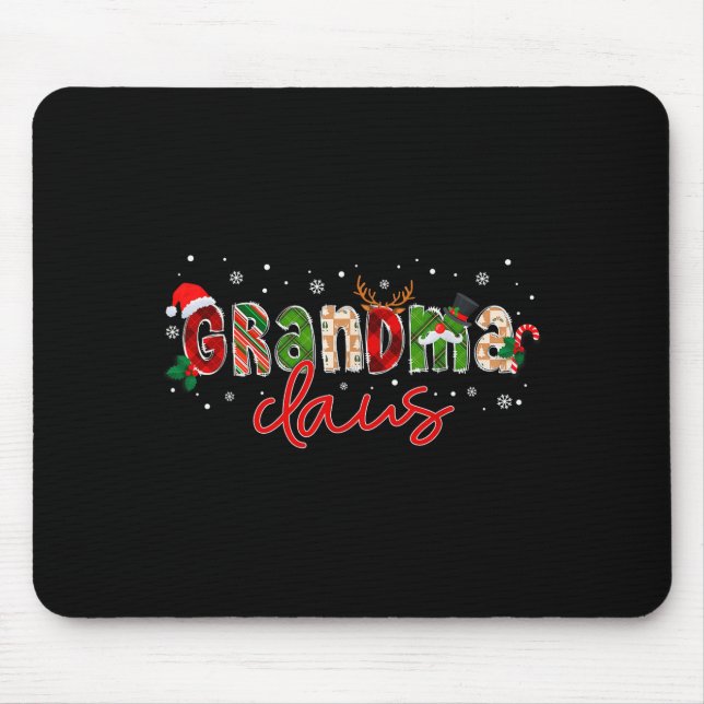 Grandma Claus Santa Claus Family Matching Christma Mouse Pad (Front)