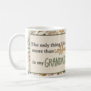 Grandma Coffee Lover Grandkids Names Cream Brown Mug