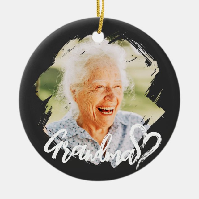 Grandma Cool Modern Simple Grunge Ceramic Tree Decoration (Front)