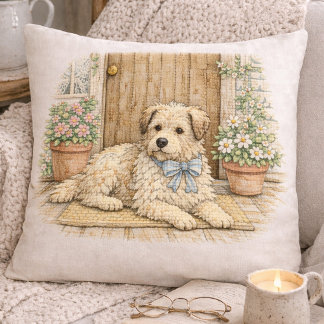 Grandma Core Dog Vintage Cottage Garden Puppy Cushion
