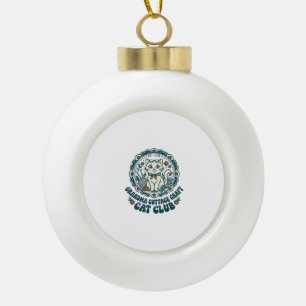 Grandma Cottage Craft Cat Pet Lover Shirt Art - Gr Ceramic Ball Christmas Ornament