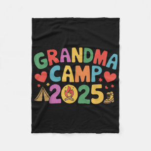 Grandma Cousins Camp 2025 Summer Vacation Camping  Fleece Blanket